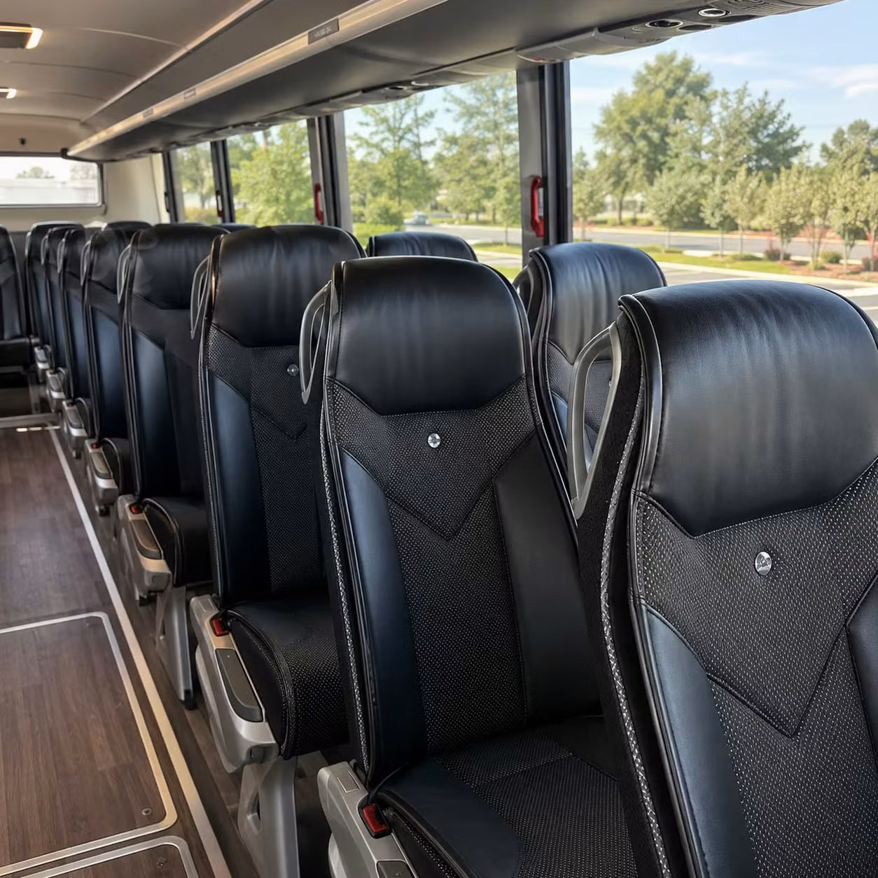 troy charter bus rental interior